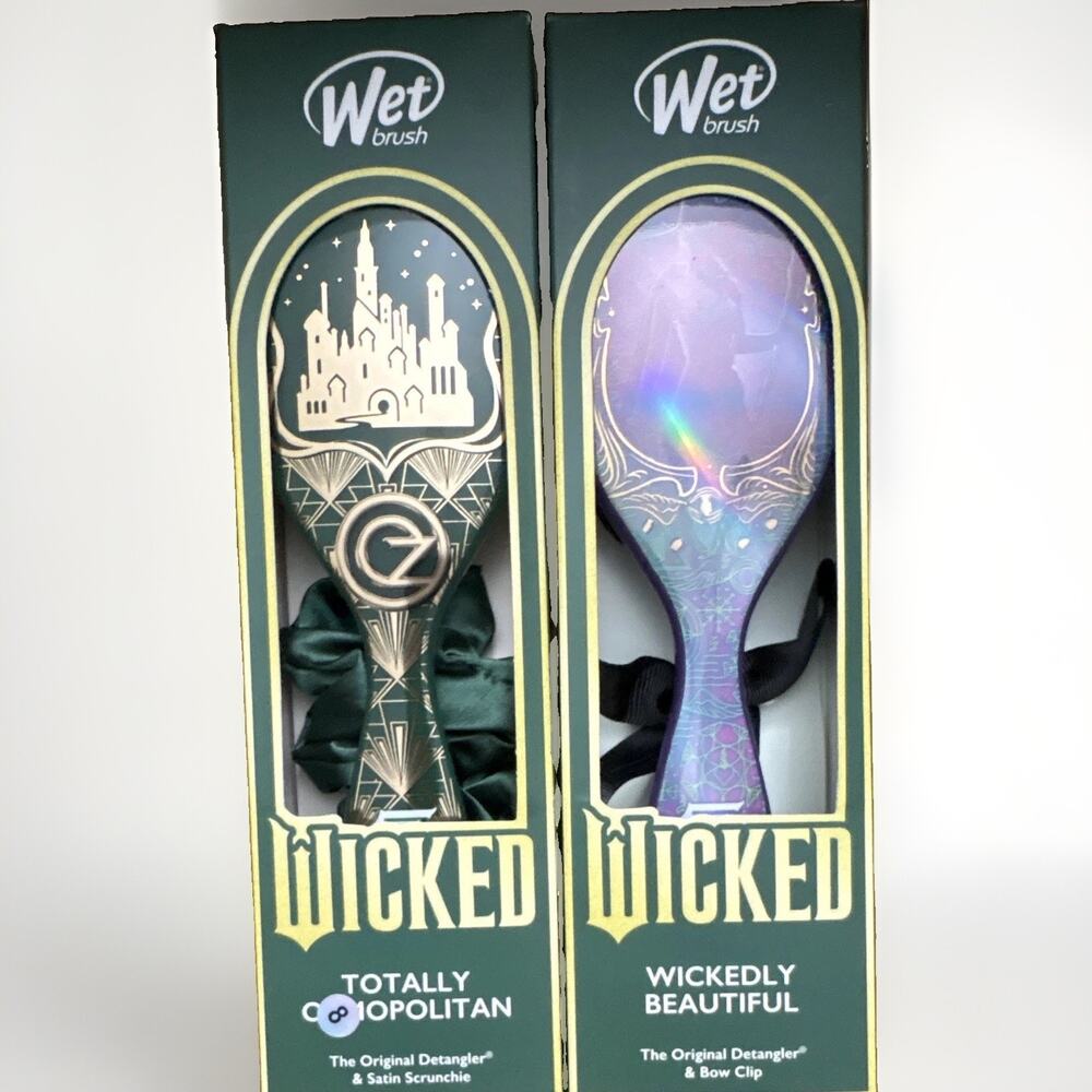 Wet Brush Wicked Original Detangler Set w/ Scrunchie & Bow Clip